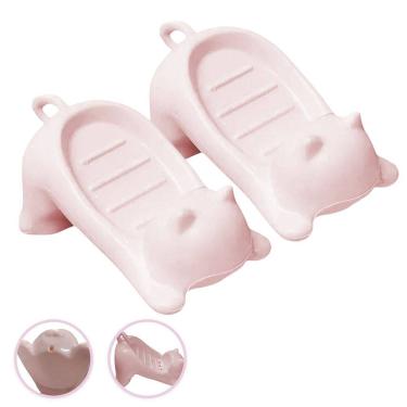 Imagem de Saboneteira Gatinho Kit 2 Uni Porta Sabonete Gato Banheiro Lavabo Bancada Mesa Pia Box Divertido Decoracao Drenagem