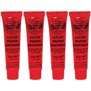 Imagem de Tubos de pomada Lucas Papaw de 25 g (pacote com 4) para alívio da pele