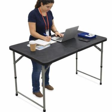 Imagem de Mesa Dobrável Vira Maleta com 3 regulagens de altura - Vghome, Preto