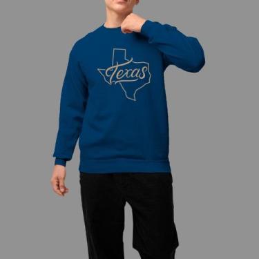Imagem de Moletom Gola Careca Basico Masculino Moda Country Tecido Macio Texas S