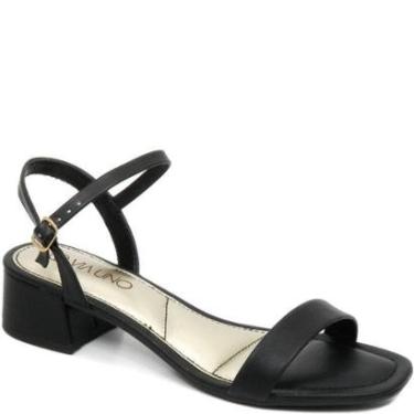 Imagem de Sandália Feminina Salto Bloco Fivela Via Uno 853010-Feminino