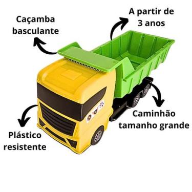 Imagem de Caminhão Caçamba Brinquedo Infantil Interativo Super Frota Divplast - 