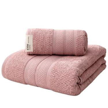 Imagem de Kit Toalha de Banho e Rosto 2 Pçs Nuvia Karsten, Rosê