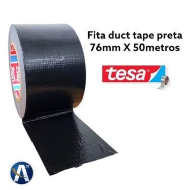 Imagem de Fita Silver Tape Preta 76mm x 50m Profissional Importada Tesa - tesa