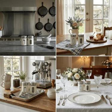 Imagem de Saleiro E Pimenteiro 2pcs Malone Vidro Porta Tempero 80ml - Hauskraft