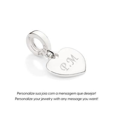 Imagem de Berloque Rommanel Prata 925 Coração Personalizável 840121 Cor:Prata, P