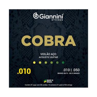 Imagem de Encordoamento p/ violão giannini aço (0.10) geefle cobra 85/15