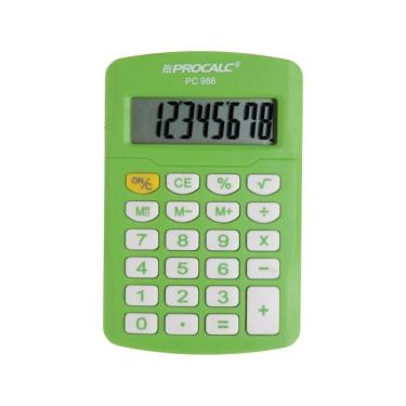 Imagem de Calculadora Pessoal Procalc Pc986-gn 8 Dígitos Verde