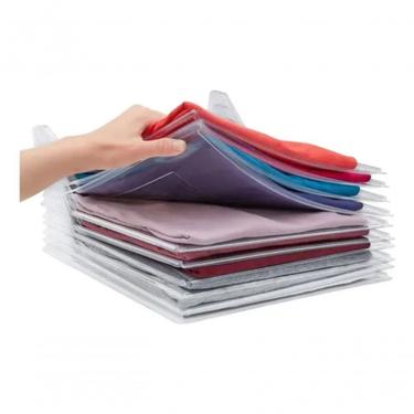 Imagem de Organizador de Gavetas Camisetas Dobradas Kit 10 Divisorias para Roupas em Plástico Tra...