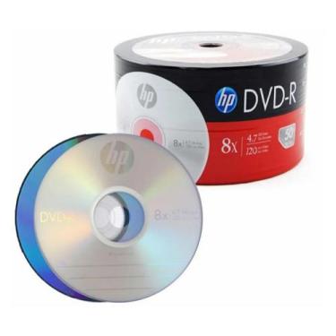 Imagem de 50 dvd-r hp logo 4.7gb 120 minutos 16x 