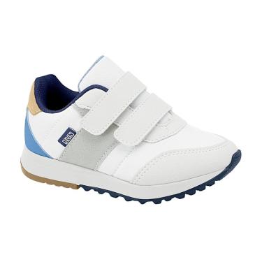Imagem de Tênis Klin Walk Mini 216136 Branco/Azul/Ocre-Unissex