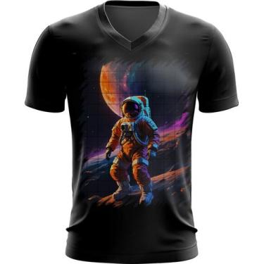 Imagem de Camiseta Gola V Astronauta Dance Vaporwave 10 - Kasubeck Store®, INF 1