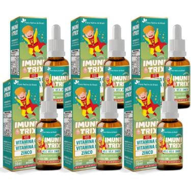 Imagem de Kit Com 06 - ImuniTrix Kids (Vitamina C + D + Zinco) 30ml Sabor Morango Flora Nativa-Unissex