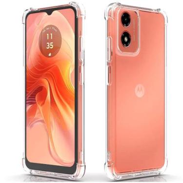 Imagem de Capa capinha transparente para Moto G04 G04s com bordas anti impacto -