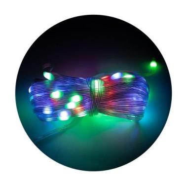 Imagem de Led Pisca Linha Com 10 Metros 100 Lampadas 9 Modos Rgb Usb Controla Po