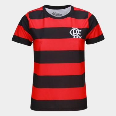 Imagem de Camiseta Flamengo Feminina - Betel Sport, Vermelho, Preto, GG
