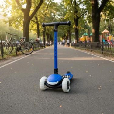 Imagem de Patinete Infantil 3 Rodas Antiderrapante com LED e Bluetooth Musical A