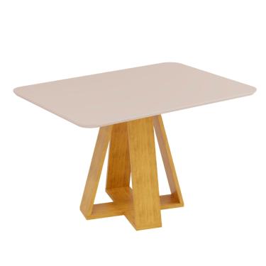Imagem de Mesa Sala de Jantar Tampo em Vidro 1,20m Maria Dj Móveis