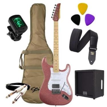 Imagem de Kit Guitarra Seizi Katana Musashi Fun Rose Gold HSS + Caixa