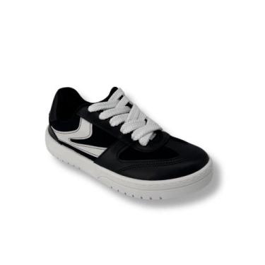 Imagem de Tenis feminino moleca cadarço largo retro, Preto, 36