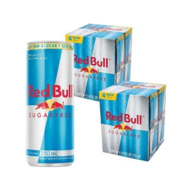 Imagem de Pack 8 Latas Energetico Red Bull Zero Açucar Sugarfree 250ml