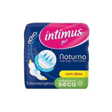 Imagem de Absorvente intimus gel noturno cobertura seca com abas - 8 unidades - 