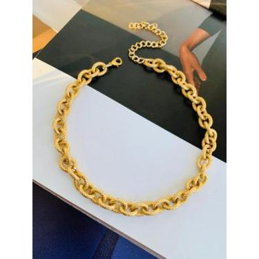 Imagem de Colares choker banhados a Ouro e Prata correntaria trabalhada cadeado 