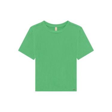 Imagem de Blusa Cropped Canelada Gola Alta, Manga Curta mais Alongado - Lunender