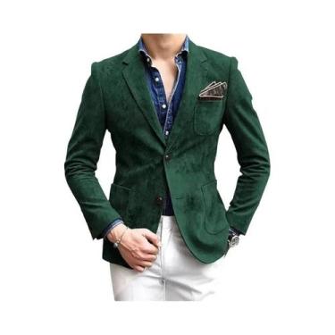 Imagem de Jaqueta Masculina De Camurça Com Botões, Fina E Casual Para Primavera/