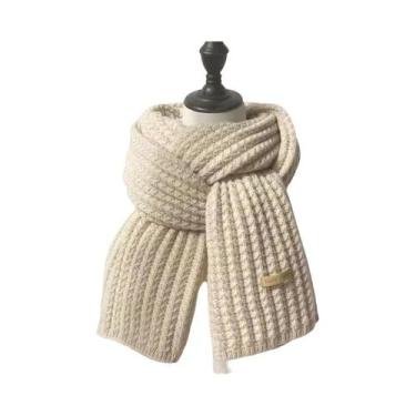 Imagem de Cachecol De Cashmere Grosso E Quente Para Mulheres E Homens, Tricô Tra