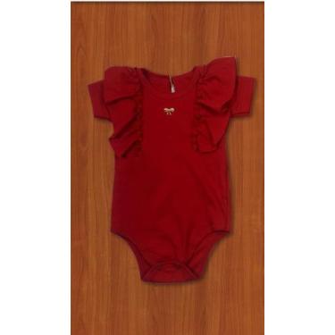 Imagem de Macaquinho Infantil Feminino Vermelho Tam P - Euller Variedades