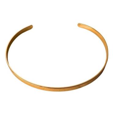 Imagem de Colar Choker Feminino Banhado a Ouro 18K Semijoia Aro Rígido Ajustável