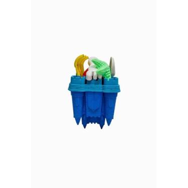 Imagem de Balde De Praia Infantil Palácio Brinquedo Areia Verão Cor:Azul - Rei d