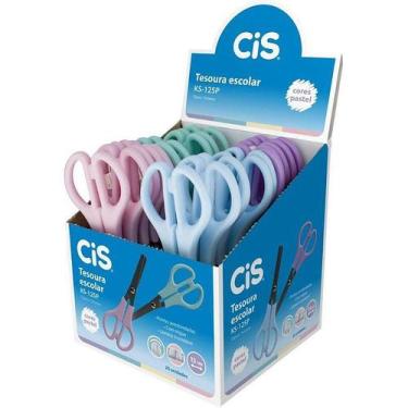 Imagem de Tesoura Escolar Cis Ks-125p 4 Cores Pastel Display Com 20 - Sertic