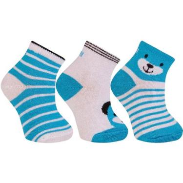 Imagem de Meia Kit Infantil Desenhos Cano Curto Trifil T1003k, Multi azul, PP