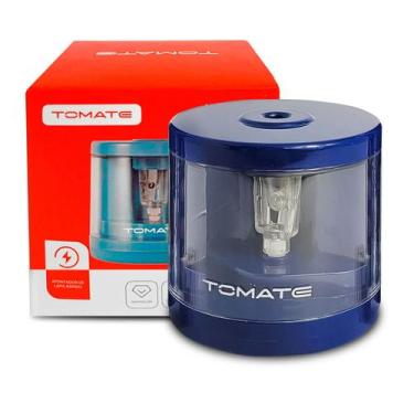 Imagem de Apontador De Lápis Elétrico Prático e Seguro Azul - Tomate