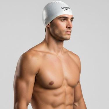Imagem de Touca De Natação Silicone Para Atletas Competição Fastshark - BRANCO, 