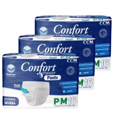 Imagem de Kit 3 Fraldas Calça Descartável Geriátrica Adulto Confort Master Pants