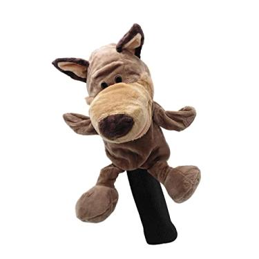 Imagem de Fancyes Capa protetora de madeira para cabeça de taco de golfe para tacos de golfe para presentes de aniversário, Lobo