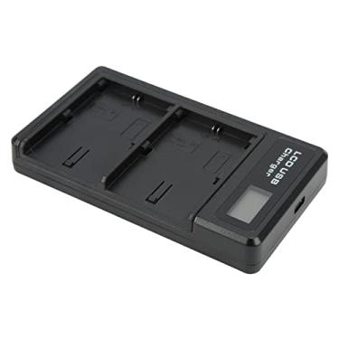Imagem de LCD Dual Charger, LCD Dual USB Charger Type-C Interface Acabamento Refinado para Câmera Modelo LP-E6