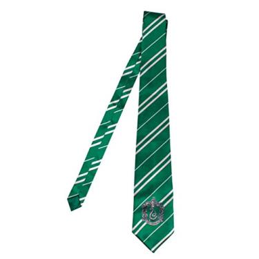Imagem de Gravata Harry Potter acessório de fantasia, qualidade do filme Hogwarts House com personagens temáticos para adultos, Verde e cinza, Adult Size