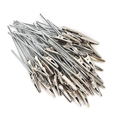 Imagem de Clipe jacaré de arame de metal, 50 peças/conjunto de presilha de metal jacaré de longa cauda para porta-cartões de memória DIY Photo Suporte, acessórios de decoração com clipe (10 polegadas/100 mm), pacote com 50