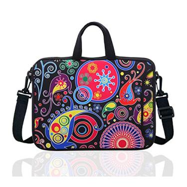 Imagem de Bolsa de ombro para laptop de 15,6 polegadas com alça para 15 15,6 polegadas Acer Dell Hp, Classic Colourful, 15Inch/15.4Inch/15.6Inch