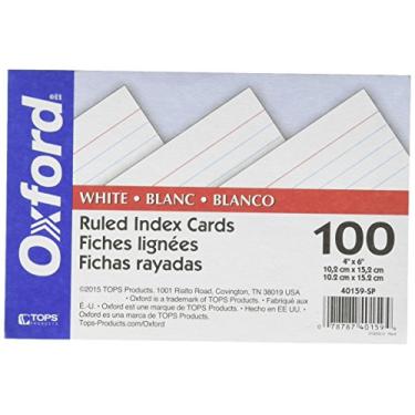 Imagem de Cartões pautados Oxford, 10 x 15 cm, branco, 100 por pacote (40159-SP)