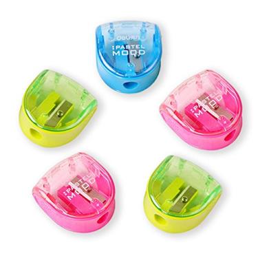 Imagem de Apontador de lápis manual de plástico manual, apontador de lápis retangular de lâmina de aço, apontador de lápis colorido para crianças, cor aleatória, 5 peças – Dia das Bruxas, Natal, Ano Novo