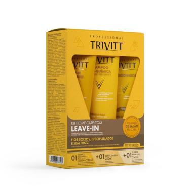 Imagem de Kit Home Care Trivitt Com Leave-in Hidratante (shampoo/condicionador/leave-in)