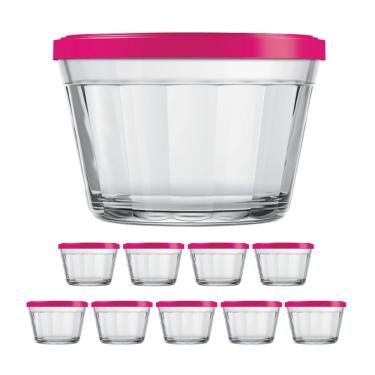 Imagem de Kit Pote Copo Americano C/Tampa Cor Sortida 600ml Nadir 9Un