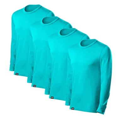 Imagem de Kit com 04 Camisetas Proteção UV Masculina UV50+ Secagem Rápida Cores – Azul Azul Turquesa M