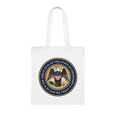 Imagem de Sacola Mississippi, presente para amantes do Mississippi, presente do Mississippi, bolsa de ombro do Mississippi, sacolas reutilizáveis do Mississippi, ideia de e Natal, Branco