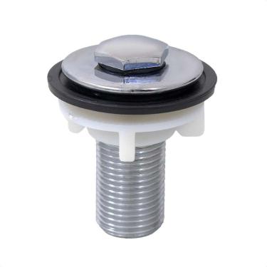 Imagem de Plug Tampão Para Lavatório Com Rosca Metal Cromado